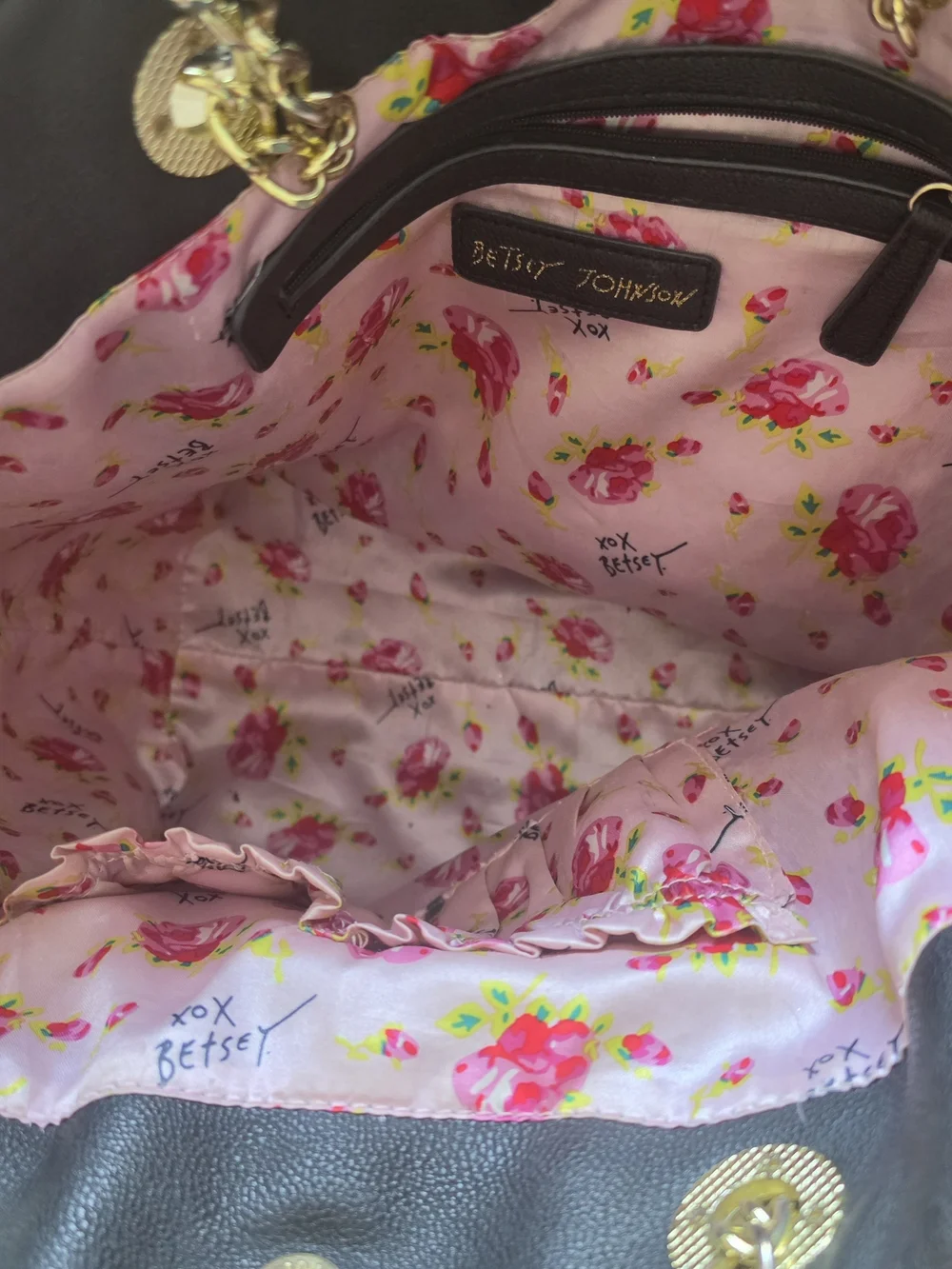 Betsey Johnson Polka Dot & Stripe Tote Bag